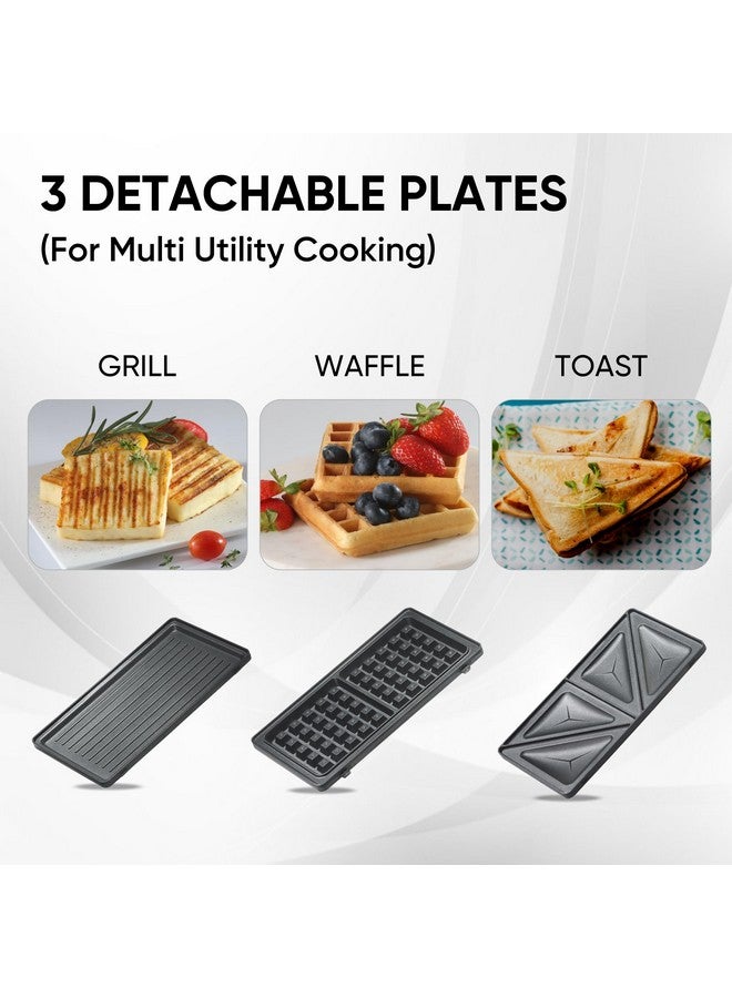 BUTTERFLY صانعة السندويشات باترفلاي ماغنوم 3 في 1، 750 واط | ألواح قابلة للفك مصنوعة من الحديد الزهر كبيرة الحجم | شواية | محمصة | صانعة الوافل | حجم مدمج | إيقاف تشغيل تلقائي | أسود | ضمان لمدة سنة واحدة - Image 2