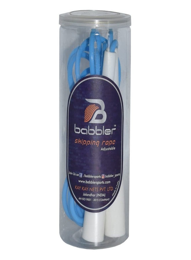 Babbler BS-100WH Grey White Skipping Rope with 5mm Coloured Rope with Rope Adjuster and Slim Handle Long Size for Easy Grip (Tin Box Packing), Pack of 1 Piece Fitness Jump Rope - Image 3