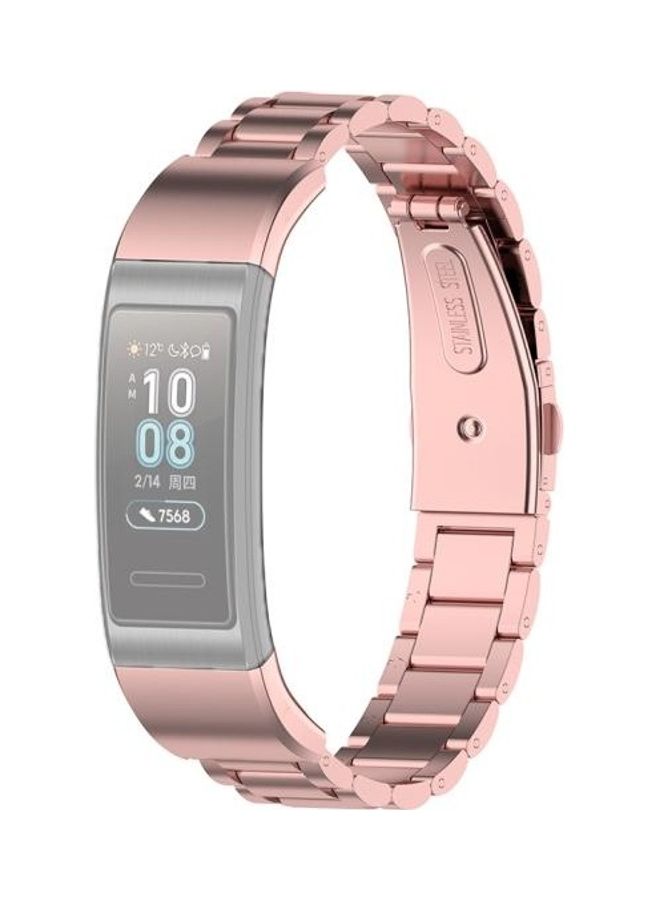 Replacement Steel Band For Huawei Band 4 Pro (TER-B29S)/Band 3 Pro (TER-B29)/Band 3 (TER-B09) With Tool Pink - Image 2