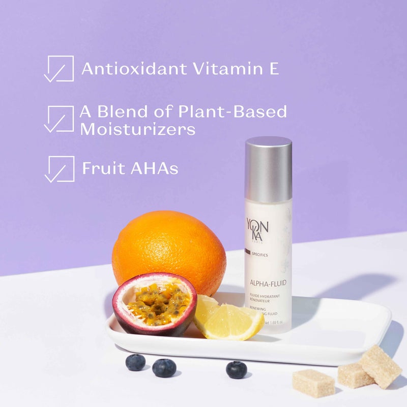 Yonka Alpha Fluid | Daily Face Moisturizer with Fruit AHA | Age Defense Serum for Fine Lines | Vitamin E & Rice Bran Oil | Hydrating Emulsion for All Skin Types | 1.69 fl oz - Image 4