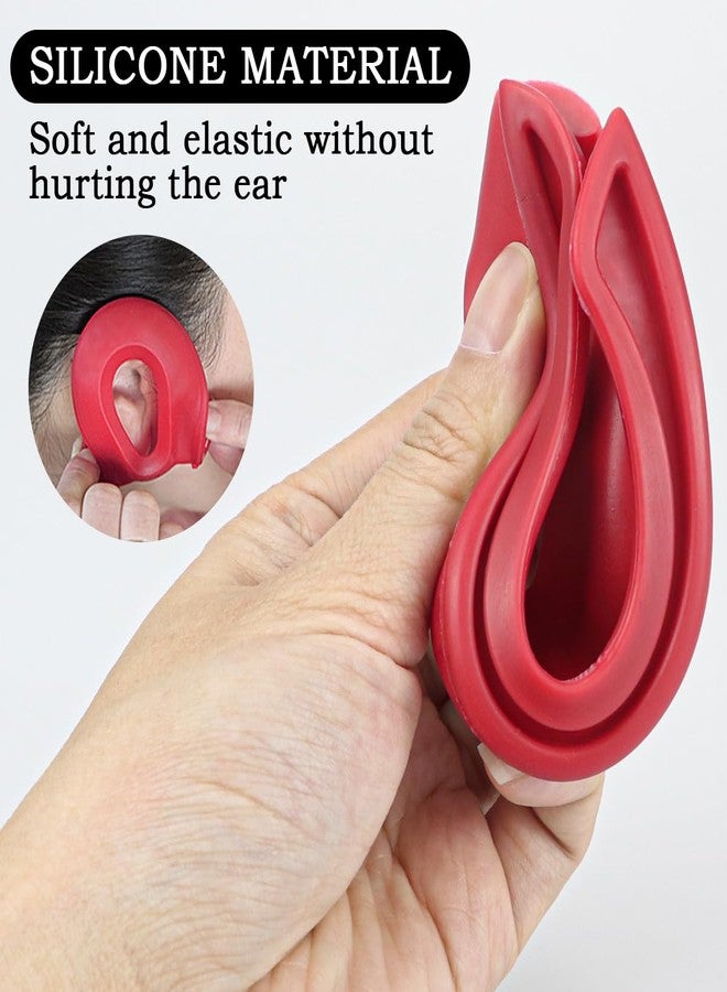 FERCAISH Silicone Hair Dye Ear Covers - 2 Pairs Waterproof Ear Protector Caps Hair Dye Earmuffs for Hairdressing Salon, Spa, Bathing and Showers(Red) - Image 3