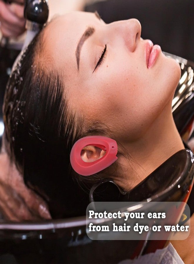 FERCAISH Silicone Hair Dye Ear Covers - 2 Pairs Waterproof Ear Protector Caps Hair Dye Earmuffs for Hairdressing Salon, Spa, Bathing and Showers(Red) - Image 5