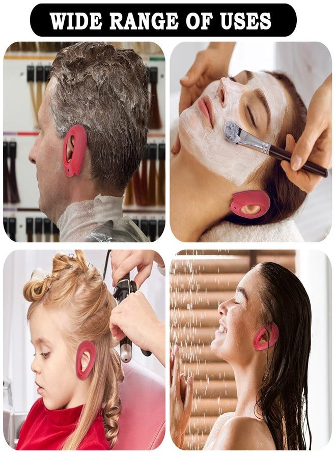FERCAISH Silicone Hair Dye Ear Covers - 2 Pairs Waterproof Ear Protector Caps Hair Dye Earmuffs for Hairdressing Salon, Spa, Bathing and Showers(Red) - Image 4