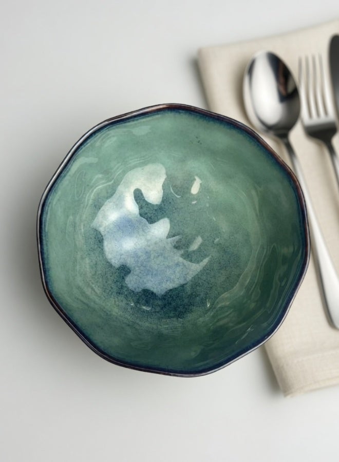 Clink Japanese Style Ceramic Soup Bowl, Premium Porcelain Soup Bowl 6.25 inch, Misty Green Ramen Bowl, Handcrafted Ramen Bowl, Perfect for Soup, Rice, Ramen, Cereal, Fruits - Image 4