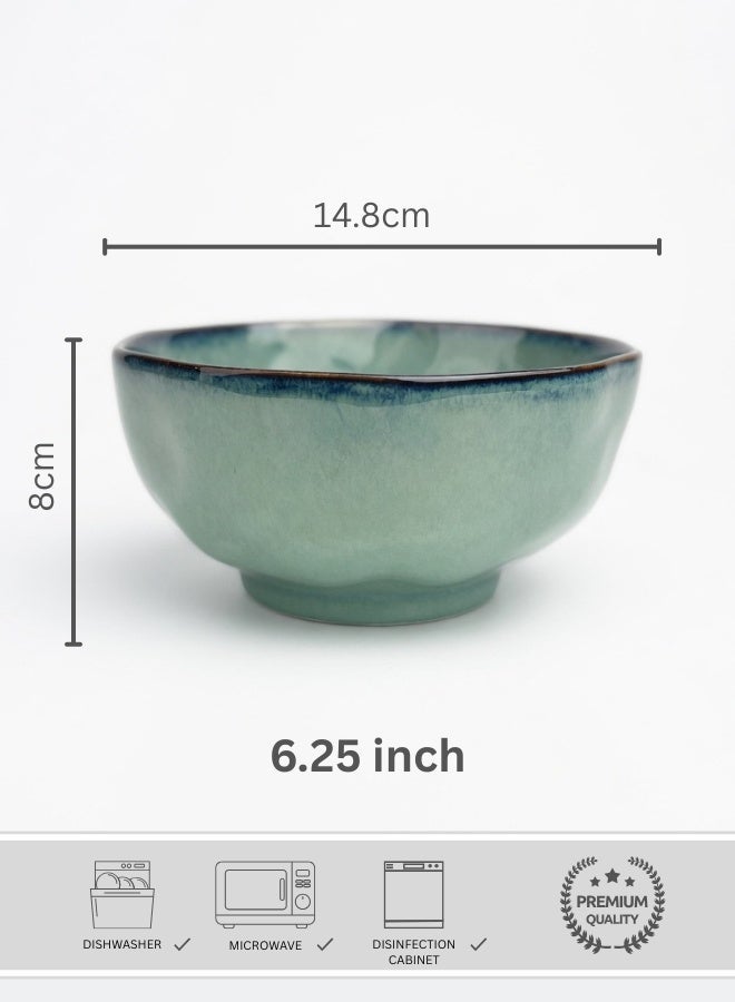 Clink Japanese Style Ceramic Soup Bowl, Premium Porcelain Soup Bowl 6.25 inch, Misty Green Ramen Bowl, Handcrafted Ramen Bowl, Perfect for Soup, Rice, Ramen, Cereal, Fruits - Image 1