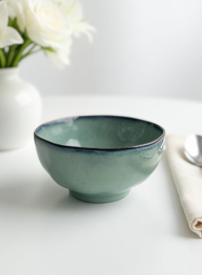 Clink Japanese Style Ceramic Soup Bowl, Premium Porcelain Soup Bowl 6.25 inch, Misty Green Ramen Bowl, Handcrafted Ramen Bowl, Perfect for Soup, Rice, Ramen, Cereal, Fruits - Image 3