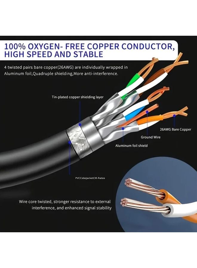 100ft CAT8 Ethernet Cable 40Gbps 2000MHz S FTP LAN Wire Gold Plated RJ45 Connector - Image 5