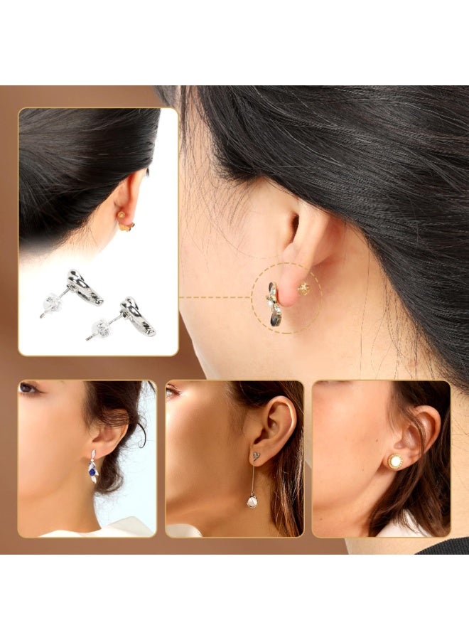 10 أزواج قواعد أقراط سيليكون بلون ذهب 18K، سدادات أقراط مطاطية محكمة التثبيت، بدائل ناعمة شفافة مضادة للحساسية للأقراط المسمارية والخطافية - Image 5