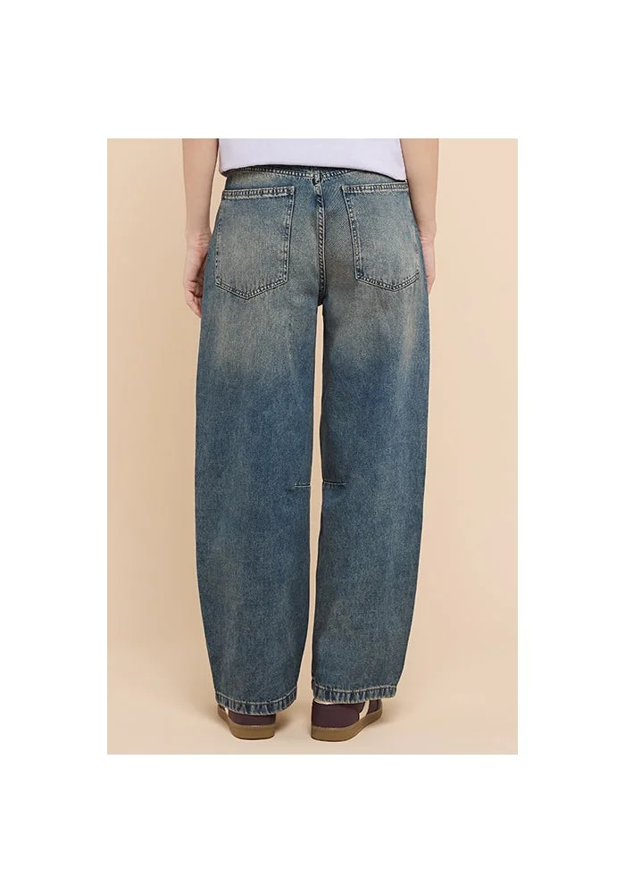 R&b  Faded Barrel Jeans with Button Closure for Women | Best Price UAE