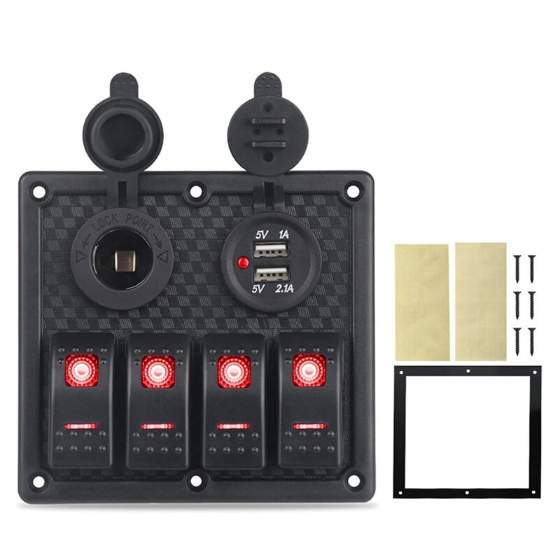 Wivplex Herorider Boat Rocker Switch Panel with Dual USB Charger - Image 1