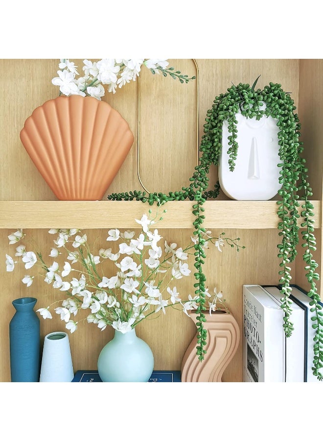 Supla 4 Pcs Artificial Hanging Succulents Faux Burros Tail Picks Trailing String of Pearls Succulents Fake Greenery Sprays for Basket Planter Centerpiece Floral Arrangement Indoor Outdoor Decor - Image 4