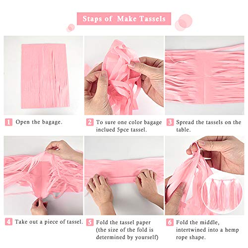 Binpeng 9.8in Red PaperTissue Paper Tassel DIY Hanging paper decorations Party Garland Decor for Party Decorations Wedding,Festival,Baby Shower Decoration 20PCS (deep red 25cm) - Image 3