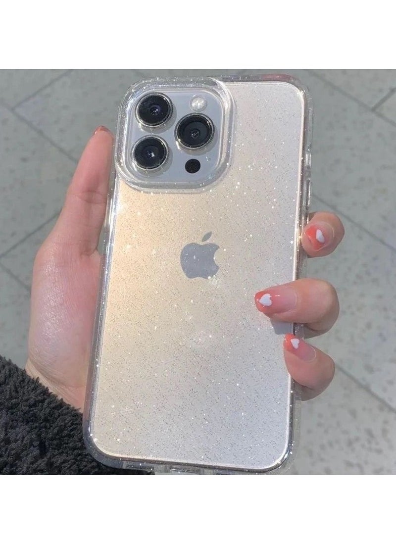 iPhone 16 Pro Transparent Glitter Case – Customizable TPU Soft Shell, Shockproof & Anti-Fingerprint - Image 4