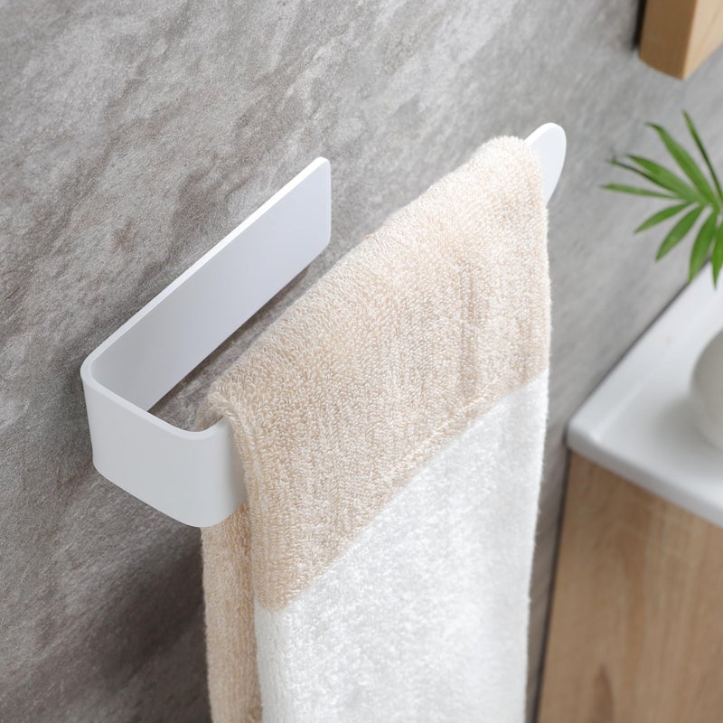 Taozun White Towel Rack, Self Adhesive Hand Towel Holder Towel Ring, Stainless Steel Towel Bar for Bathroom or Kitchen Wall - Image 2