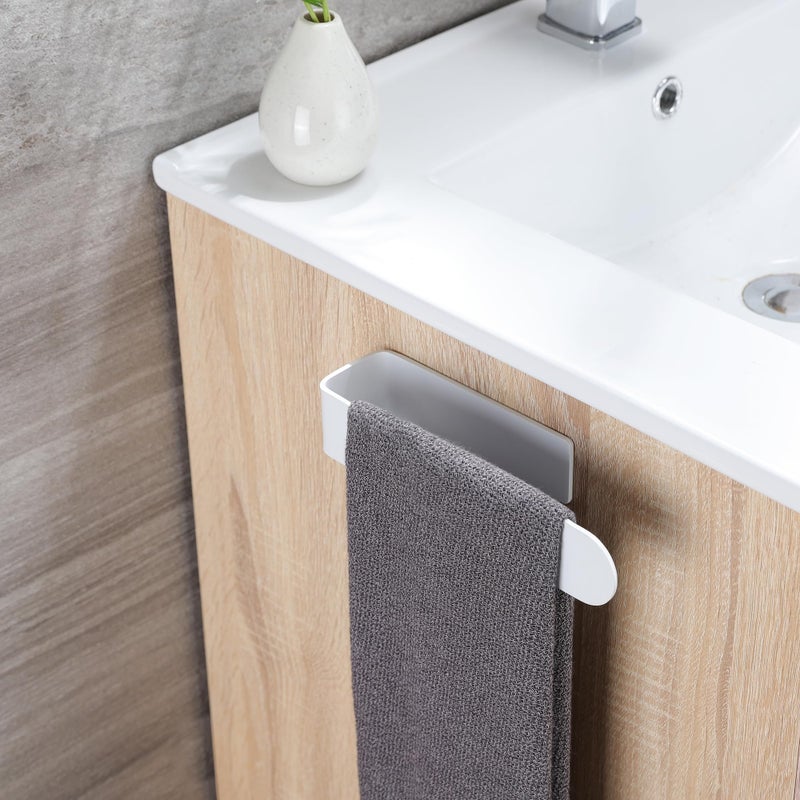 Taozun White Towel Rack, Self Adhesive Hand Towel Holder Towel Ring, Stainless Steel Towel Bar for Bathroom or Kitchen Wall - Image 4