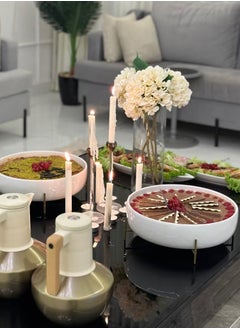 LOFT DOLOMITE,SALAD BOWL WITH STAND,D29.5XH10CMS,WHITE WITH METAL STAND-196308  - Image 5