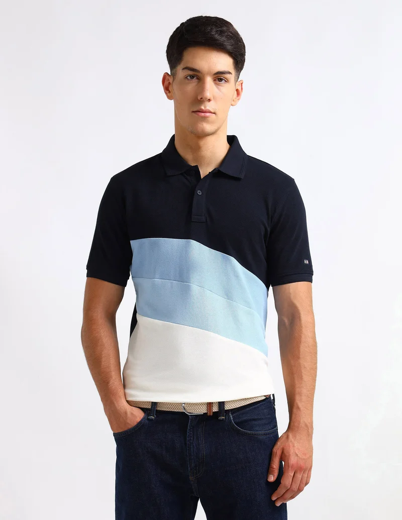 Colourblocked Regular Fit Polo Shirt