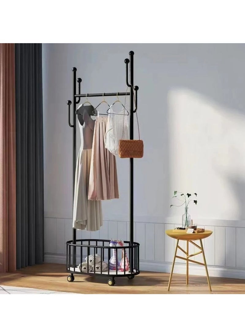 Beauenty Modern Coat Rack Living Room Furniture Mobile Clothes Rack on Wheels Bedroom Furniture Metal  - Image 1