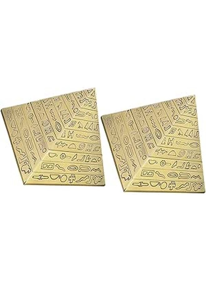 قطعتان من منفضة السجائر المعدنية الهرمية المقاومة للرياح مع غطاء للاستخدام الداخلي والخارجي في المنزل والمكتب والفناء - Image 1