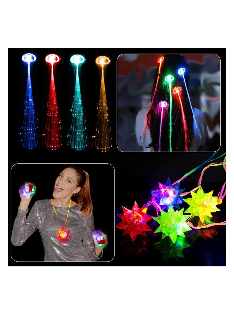 MIBOTE 83Pcs Led Light Up Toys Party Favors Glow in the Dark Party Supplies for Kid Adults Halloween with 50 Finger Lights 8 Jelly Rings 5 Flashing - Image 3