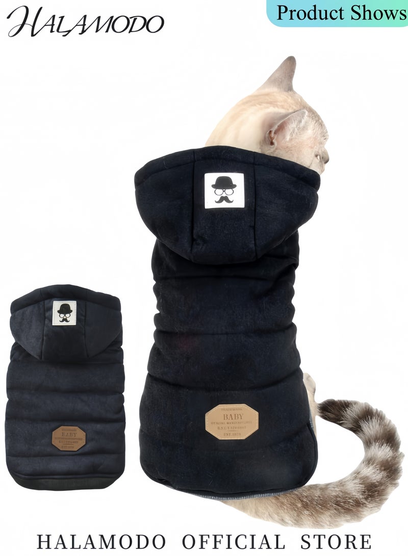 HALAMODO Fleece Lined Warm Dog Jacket for Puppy Winter Cold Weather,Soft Windproof Small Dog Coat Puppy Cotton Hooded Jacket for Pet Walking Outdoor - Image 4