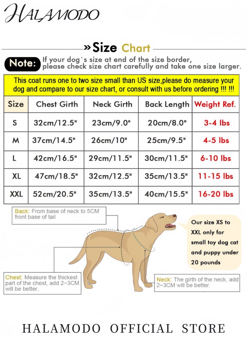 HALAMODO Fleece Lined Warm Dog Jacket for Puppy Winter Cold Weather,Soft Windproof Small Dog Coat Puppy Cotton Hooded Jacket for Pet Walking Outdoor - Image 5