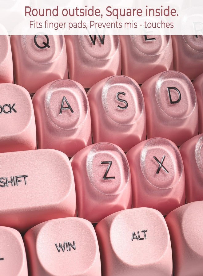 OHY PBT Keycaps, XVX Pink Jelly HOA Profile Key Cap, 132-Key Cute Custom Keycaps (for Mechanical Keyboards with Cherry/Gateron MX Switches)-Blush Pink - Image 3