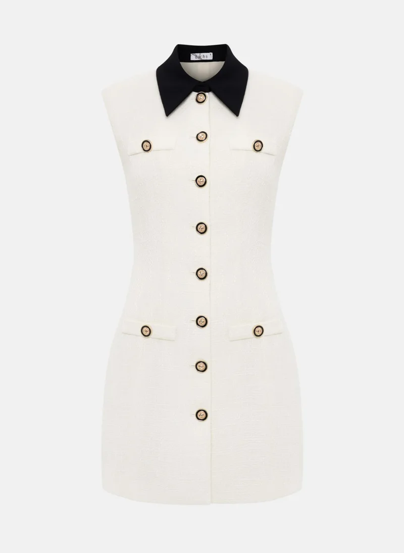 Lichi Tweed mini dress with contrast collar