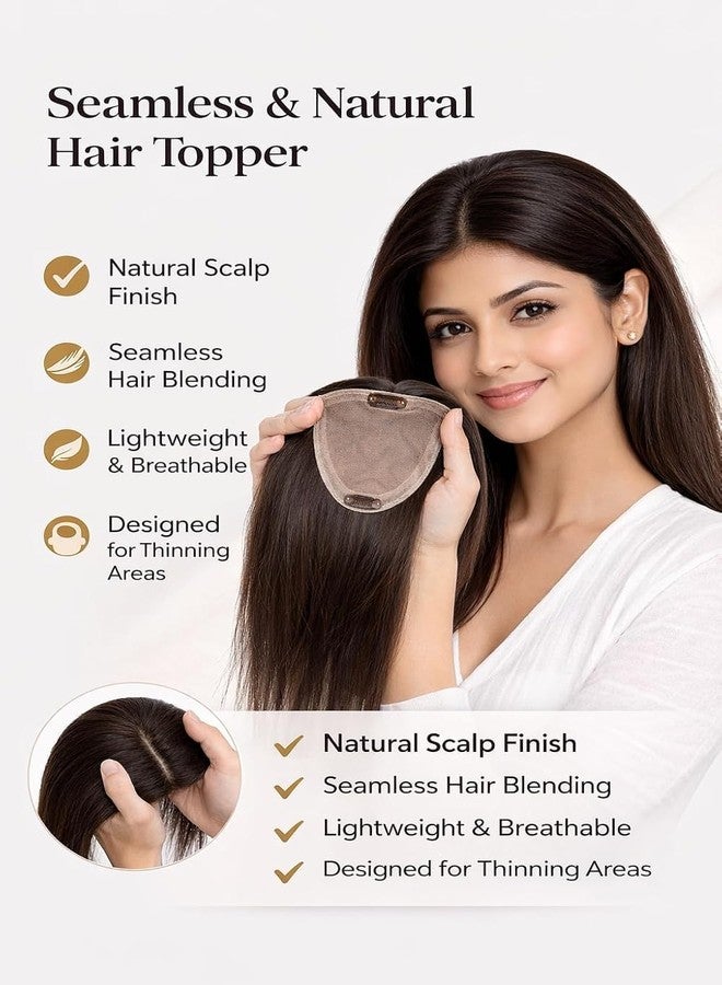 وصلة شعر RichCurls المميزة للشعر الخفيف للنساء - وصلة شعر تغطي فروة الرأس بشكل طبيعي، الحل الأمثل للشعر الخفيف، زيادة كثافة الشعر، قطعة شعر ذات مظهر طبيعي، فرق وسطي بمشبكين - Image 2