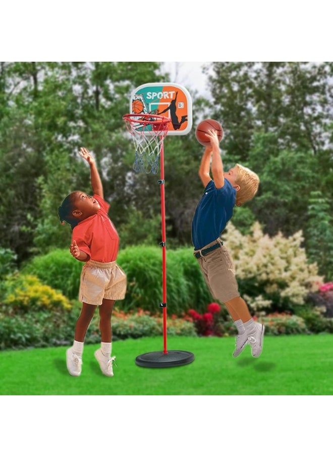 QSHOP Kids Basketball Hoop, Sizes 60 to 120 cm, Portable and Adjustable Kids Basketball Hoop with Ball and Pump for Indoor and Outdoor Sports Activities for Toddlers,  - Image 3