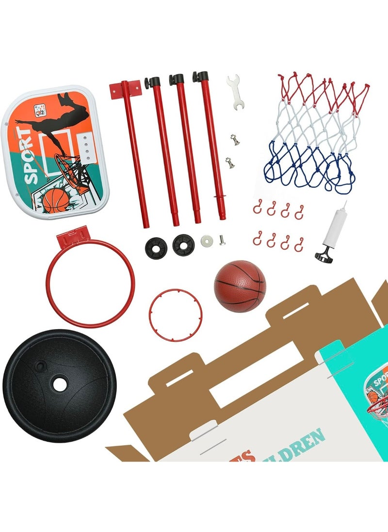 QSHOP Kids Basketball Hoop, Sizes 60 to 120 cm, Portable and Adjustable Kids Basketball Hoop with Ball and Pump for Indoor and Outdoor Sports Activities for Toddlers,  - Image 5