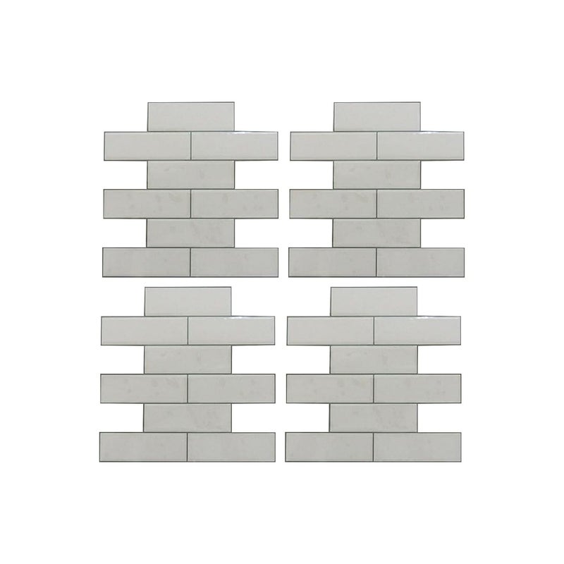 RoomMates TIL3459FLT StickTiles Classic White Subway Peel and Stick Tile Backsplash 105x105
