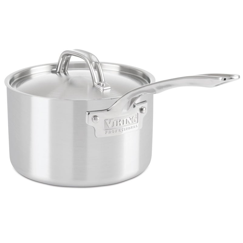 Viking Viking 5Ply Stainless Steel Sauce Pan with Lid 3 Quart Saucepan Cooking Pot Dishwasher and Oven Safe Induction Ready Satin Finish 