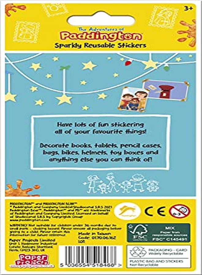 Paper Projects The Adventures of Paddington Sparkly Stickers | Official Licensed Product | Reusable on Non-Porous Surfaces,Blue,19.5cm x 9.5cm - Image 3
