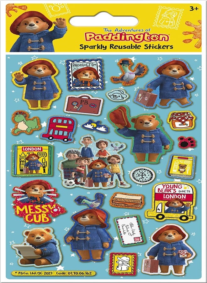 Paper Projects The Adventures of Paddington Sparkly Stickers | Official Licensed Product | Reusable on Non-Porous Surfaces,Blue,19.5cm x 9.5cm - Image 1