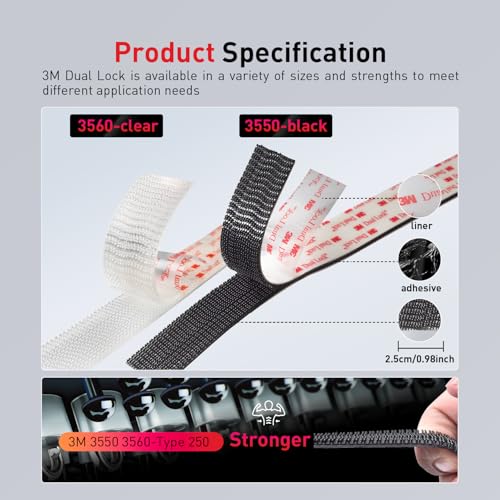 Ndcadhesive Dual Lock SJ3560 Made of 3M Heavy Duty Reclosable Fastener 1/2" x 7.5Ft Industrial Strength Mounting Strips Self Mating Interlocking Hook with Strong Adhesive for Indoor Outdoor Home Office Deco - Image 5
