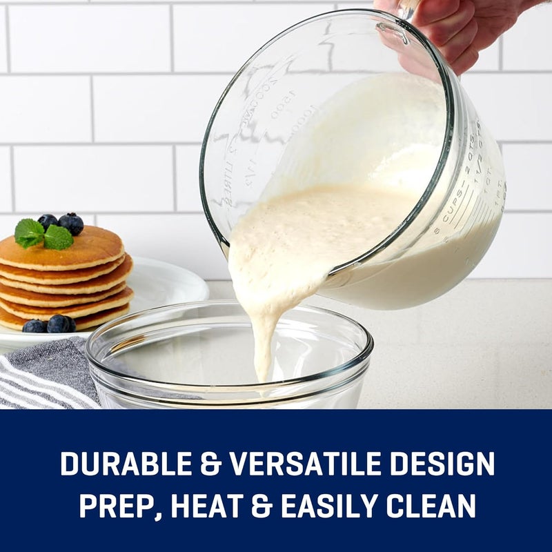 Anchor Hocking Batter Bowl, Glass Mixing Bowl with Blue Lid - 2.0 Ltr (81106) - Image 3