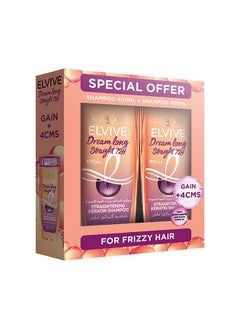 L'OREAL PARIS Elvive Dream Long Straight Shampoo 400ml, Dual Pack  - Image 1