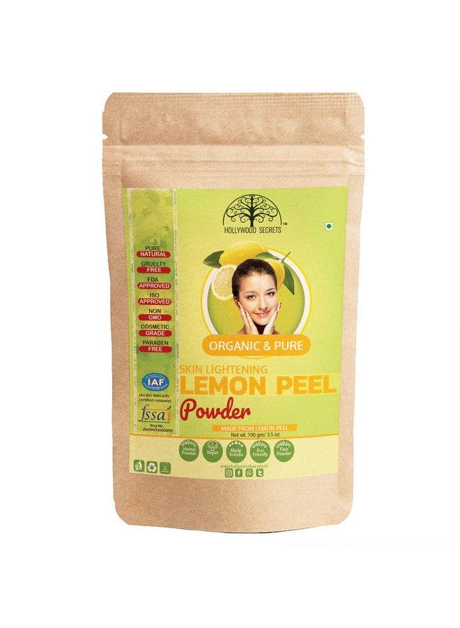Hollywood Secrets 100% Organic Herbal Lemon Peel Powder For Skin Whitening Face Pack (100gm) - Image 1
