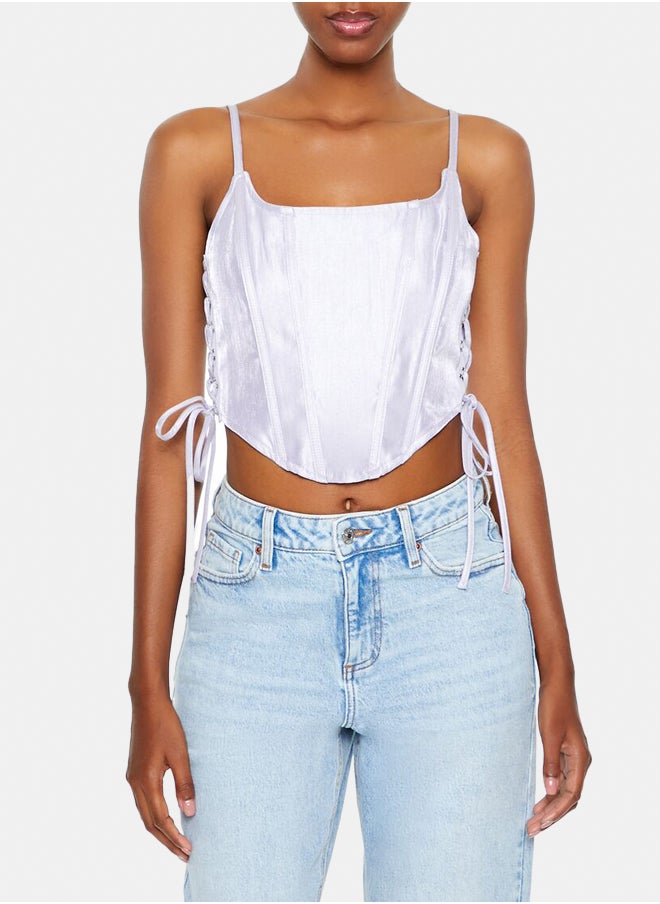 FOREVER 21 - Lace-Up Corset Cami - Image 1