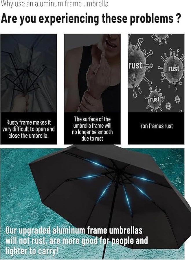 TUPERMAR Sun protection umbrella Windproof Travel Umbrella UV Wind Resistant Compact Folding Portable Backpack umbrella for Car, Purse, Umbrellas for Rain protection for monsoon, summer (1) - Image 4
