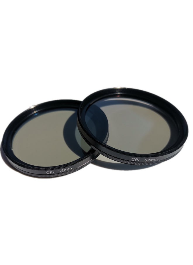 52mm Mobile Phone +8 Starlight Mirror Clip Polarizer CPL Photography Filter Polarization Filter Remove Reflective Increase Full-Color:52mm Polarizer + Clip