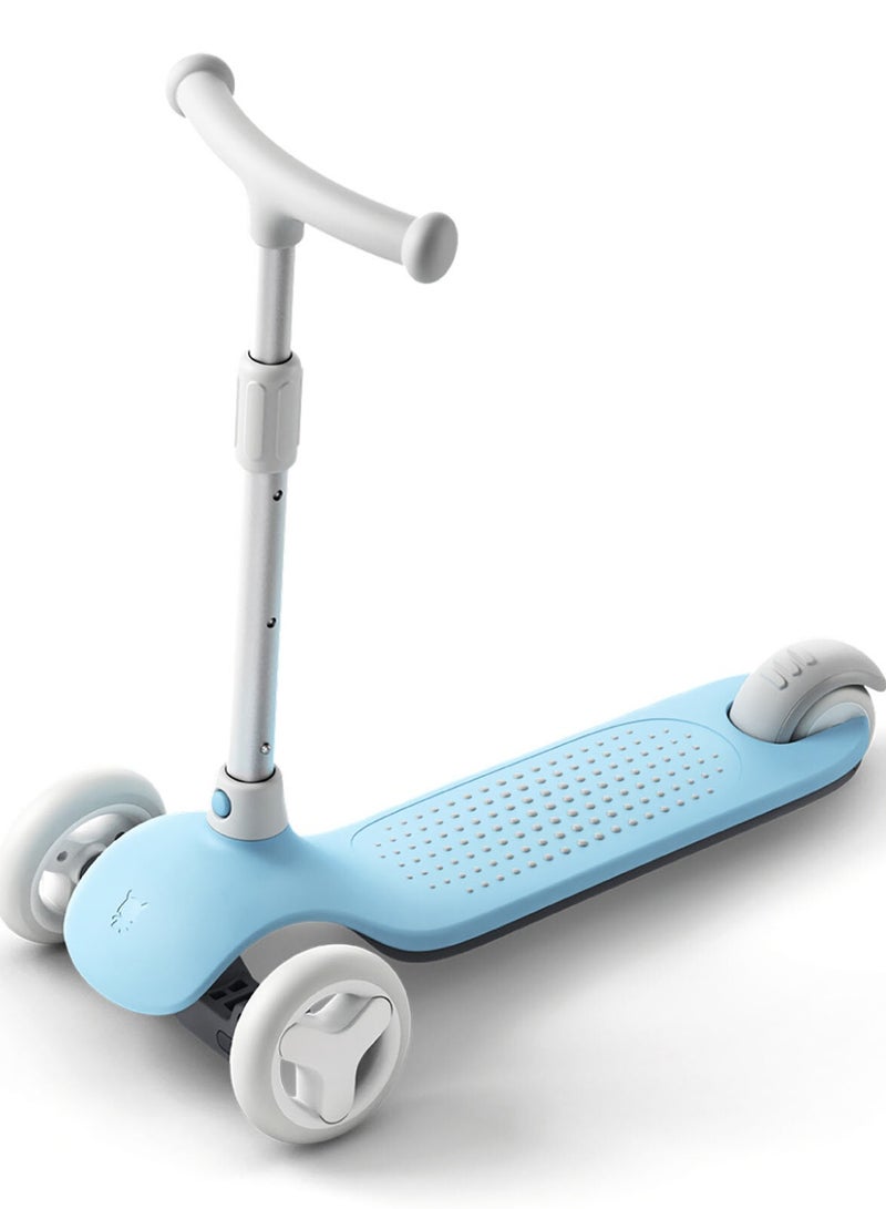 Mitu Kids 3 Wheels Kick Scooter Tricycle Multiple Security Protection For Children 3 To 6 Years Old with Flashing Wheels- Blue - Image 1