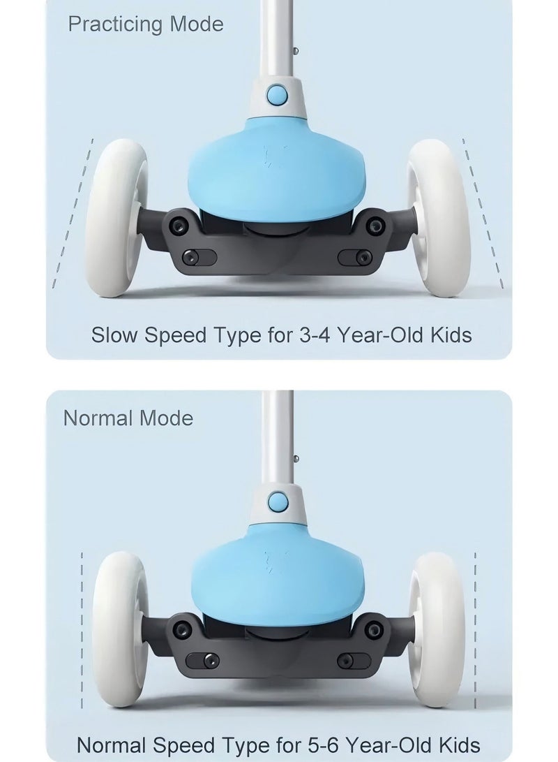 Mitu Kids 3 Wheels Kick Scooter Tricycle Multiple Security Protection For Children 3 To 6 Years Old with Flashing Wheels- Blue - Image 5