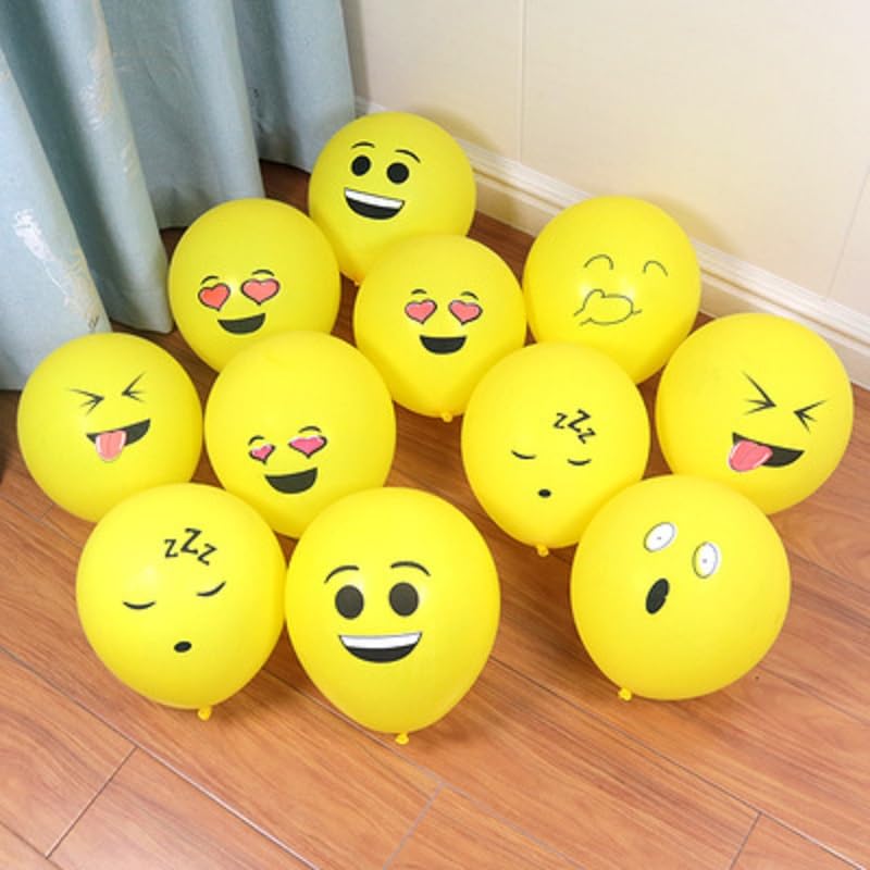 PeStary 50 Ct 12 inches Smile Printed Balloons Cartoon Happy Birthday Party Fun Emotion Smiley Face Balloon Decorations (Yellow Fun Balloons) - Image 5