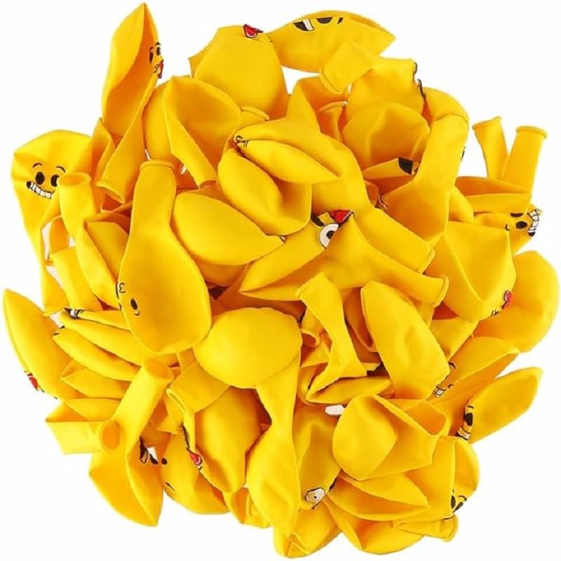 PeStary 50 Ct 12 inches Smile Printed Balloons Cartoon Happy Birthday Party Fun Emotion Smiley Face Balloon Decorations (Yellow Fun Balloons) - Image 3