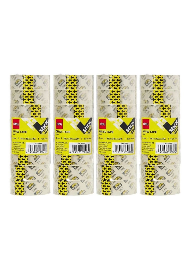 Deli 32-Piece Clear Office Tape 18mm Width - Image 1