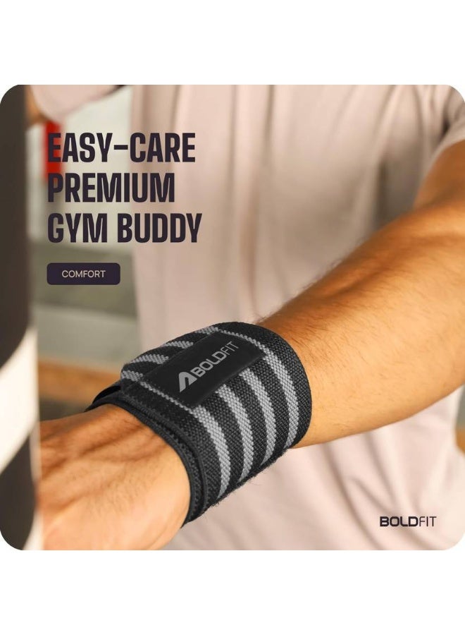 BOLDFIT BOLDFIT Wrist Supporter for Gym Wrist Bands for Pain Wrist Wrap Boys Girls Wrist Support  (Grey)  - Image 4