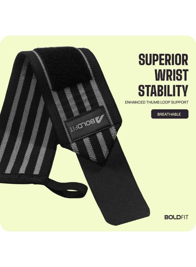 BOLDFIT BOLDFIT Wrist Supporter for Gym Wrist Bands for Pain Wrist Wrap Boys Girls Wrist Support  (Grey)  - Image 3