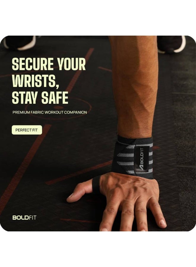 BOLDFIT BOLDFIT Wrist Supporter for Gym Wrist Bands for Pain Wrist Wrap Boys Girls Wrist Support  (Grey)  - Image 5